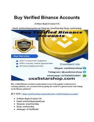 Buy Verified Binance Accounts