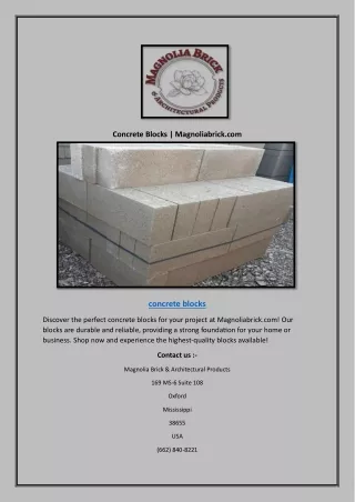 Concrete Blocks | Magnoliabrick.com