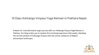 10 Days Ashtanga Vinyasa Yoga Retreat in Pokhara