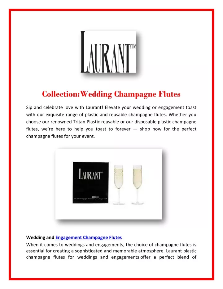 collection wedding champagne flutes