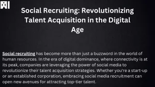 Social Recruiting Revolutionizing Talent Acquisition in the Digital Age