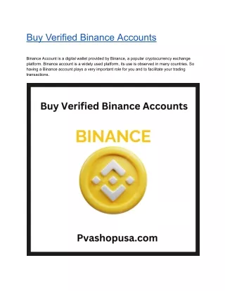 Buy Verified Binance Accounts