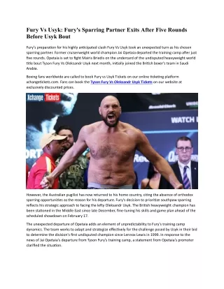 fury vs usyk fury s sparring partner exits after