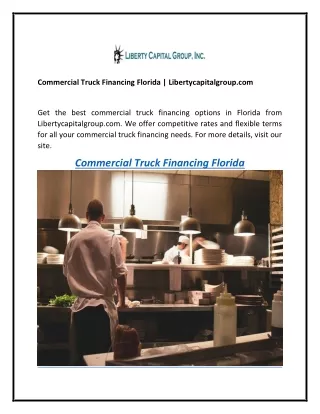Commercial Truck Financing Florida Libertycapitalgroup