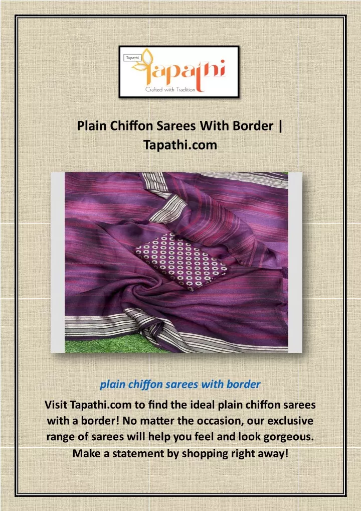 plain chiffon sarees with border tapathi com