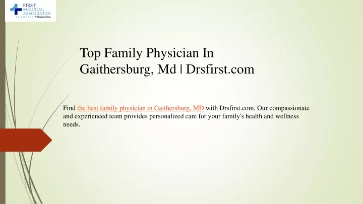 top family physician in gaithersburg md drsfirst