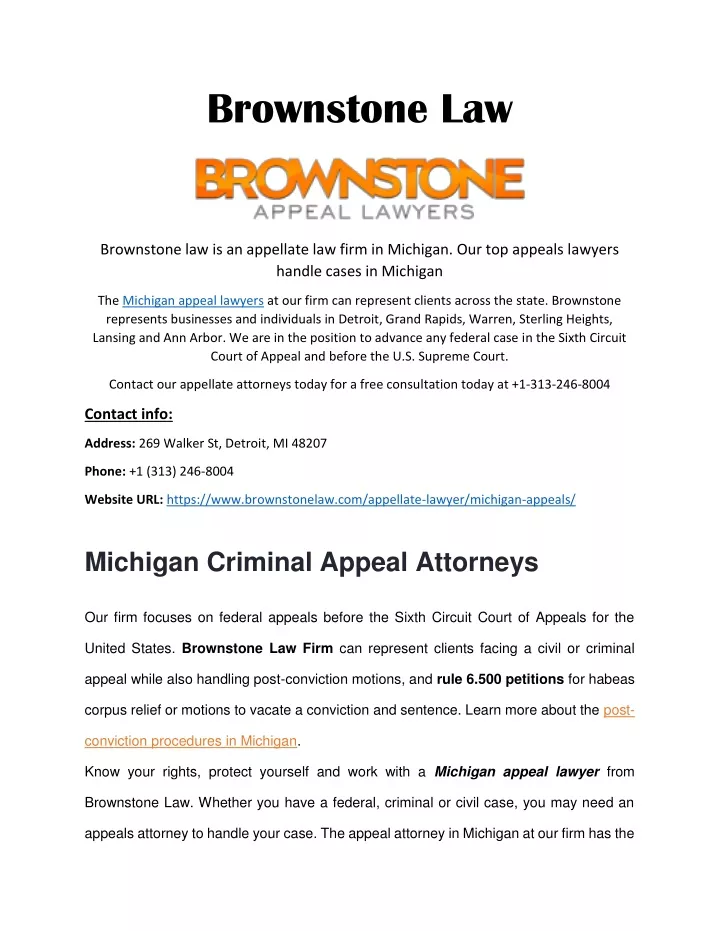 brownstone law