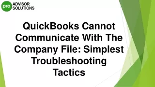 quickbooks cannot communicate with the company