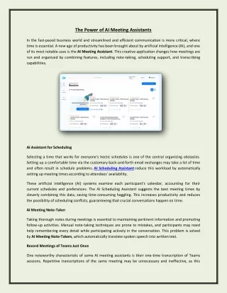 The Power of AI Meeting Assistants