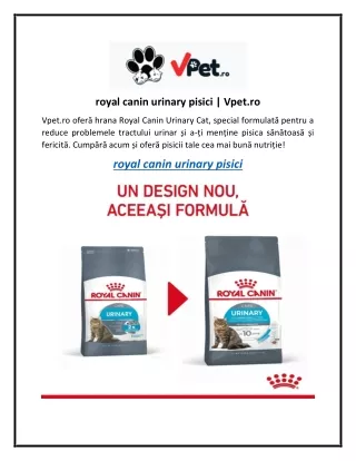 royal canin urinary pisici Vpet.ro