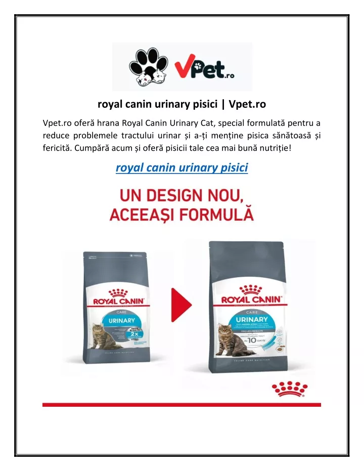 royal canin urinary pisici vpet ro