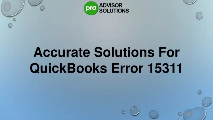accurate solutions for quickbooks error 15311