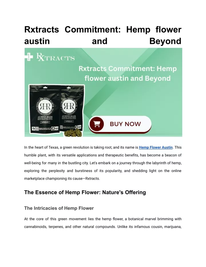 rxtracts commitment hemp flower austin and