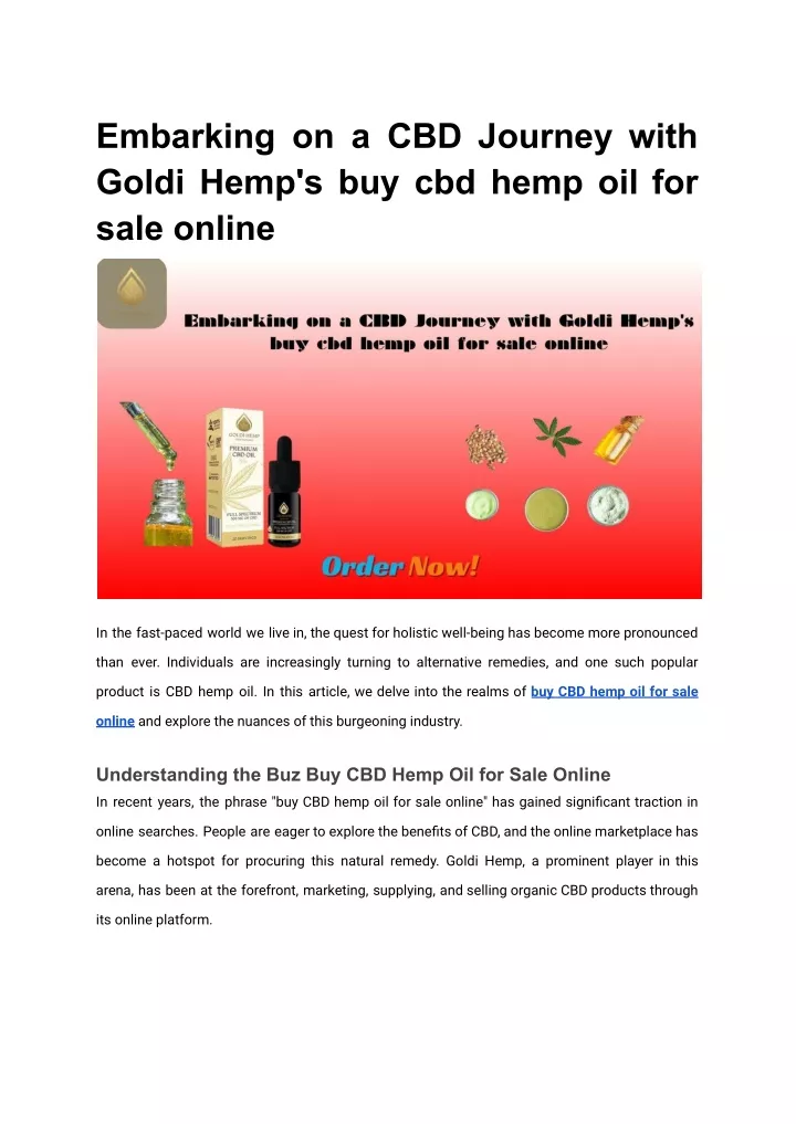 embarking on a cbd journey with goldi hemp