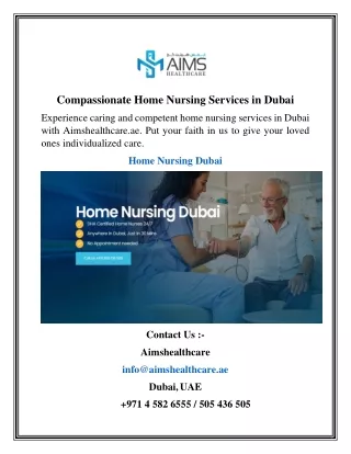 Compassionate Home Nursing Services in Dubai