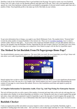 dofollow links in seo full information then