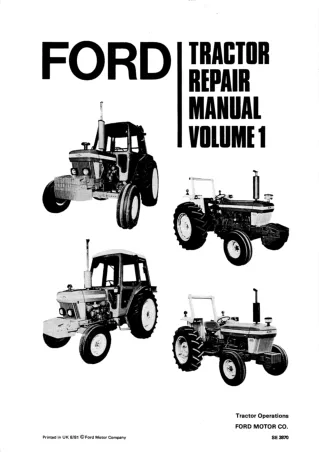 Ford 6610 Tractor Service Repair Manual