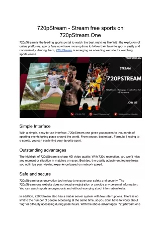 720pStream - Stream free sports on 720pStream.One