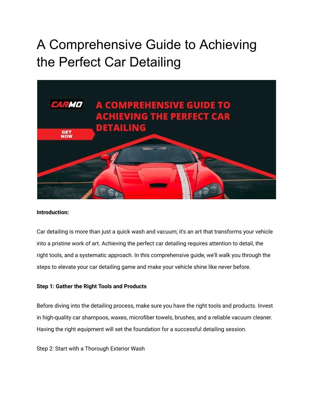 PPT - A Comprehensive Guide to Achieving the Perfect Car Detailing ...