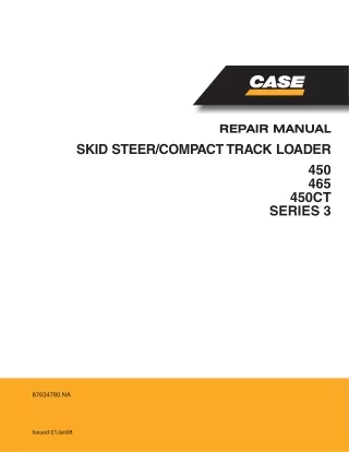 CASE 450 Series 3 Skid Steer  Compact Track Loader Service Repair Manual