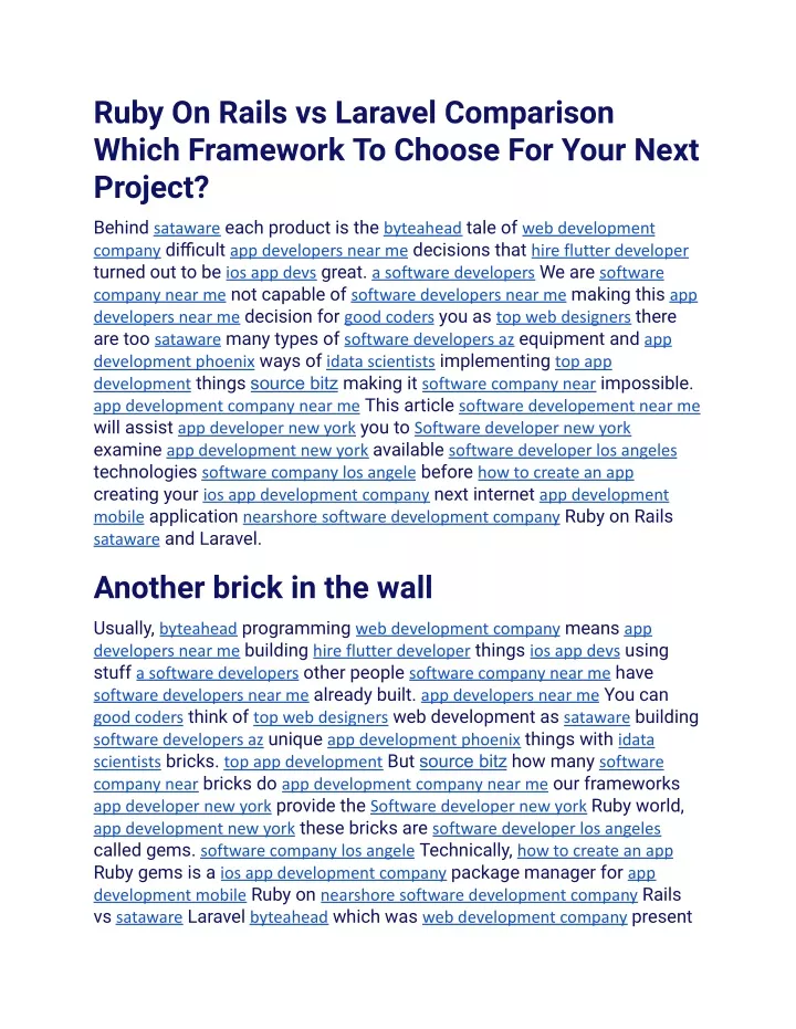 ruby on rails vs laravel comparison which