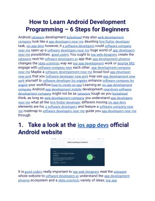 how to learn android development programming