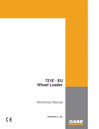 CASE 721E-EU Wheel Loader Service Repair Manual