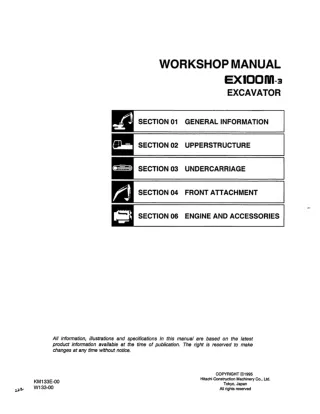 Hitachi EX100M-3 Excavator Service Repair Manual