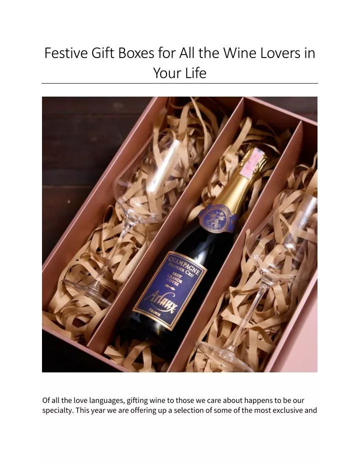 festive gift boxes for all the wine lovers