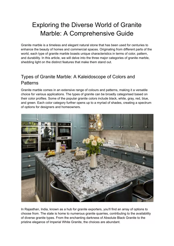 exploring the diverse world of granite marble