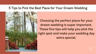 5 Tips to Pick the Best Place for Your Dream Wedding