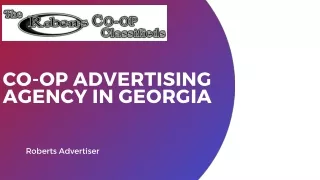 Crucial Role Played by Co-op Advertising Agencies in Georgia