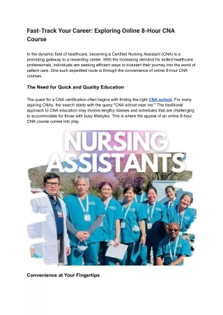 Find Nearby Free CNA Certification Courses