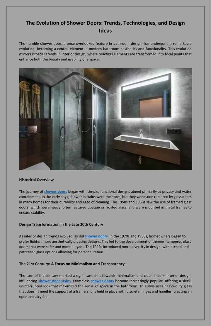 the evolution of shower doors trends technologies
