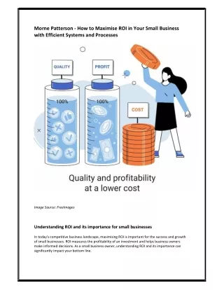 Morne Patterson - How to Maximise ROI in Your Small Business with Efficient Systems and Processes