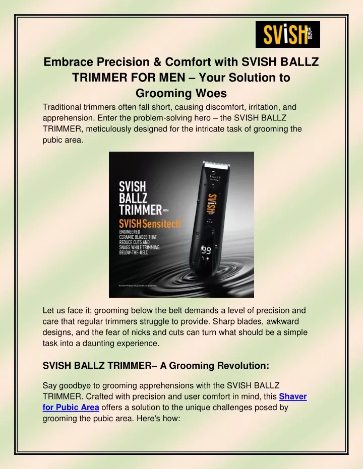 embrace precision comfort with svish ballz