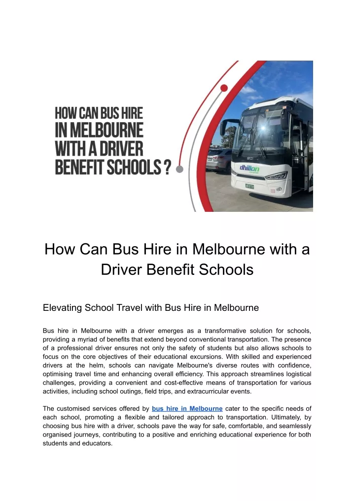 how can bus hire in melbourne with a driver