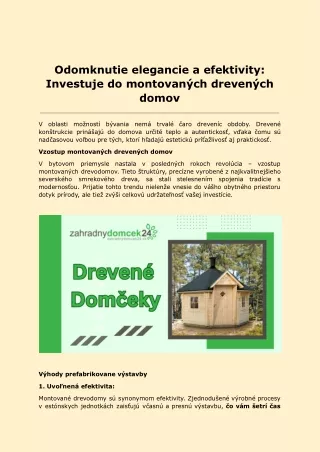 Odomknutie Elegancie a Efektivity: Investujte do ontovaných Drevených Domov