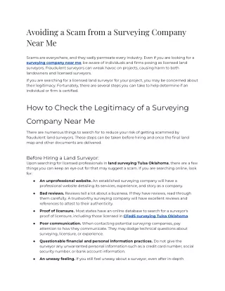 Avoiding A Scam from A Surveying Company Near Me (1)