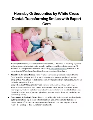 Hornsby Orthodontics by WhiteCross Dental Transforming Smile