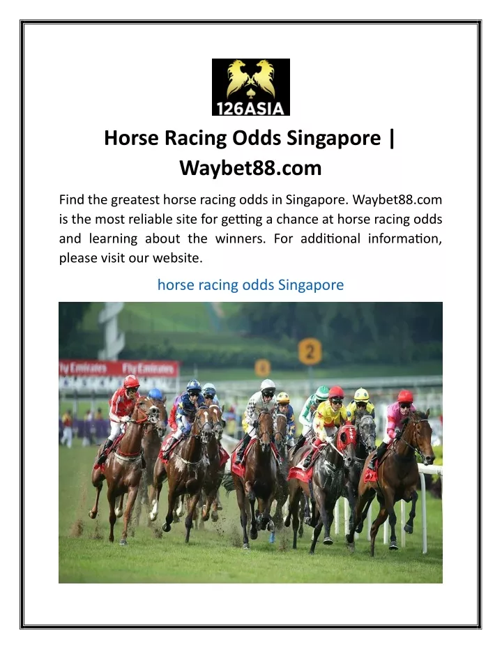 horse racing odds singapore waybet88 com