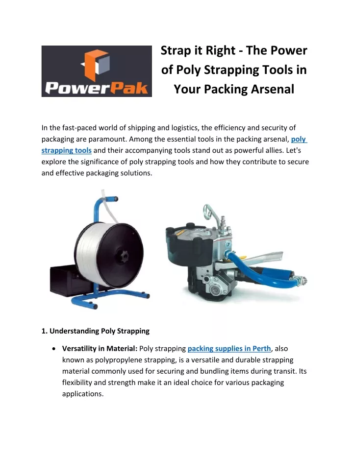 strap it right the power of poly strapping tools