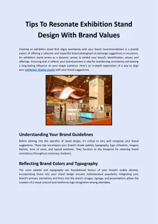 Tips To Resonate Exhibition Stand Design With Brand Values