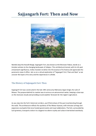 sajjangarh fort then and now