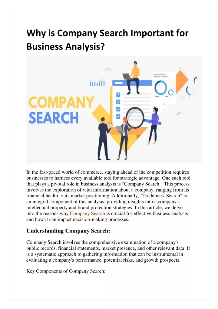 why is company search important for business