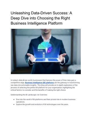 Unleashing Data-Driven Success: A Deep Dive into Choosing the Right Business Int
