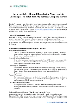 ensuring safety beyond boundaries your guide
