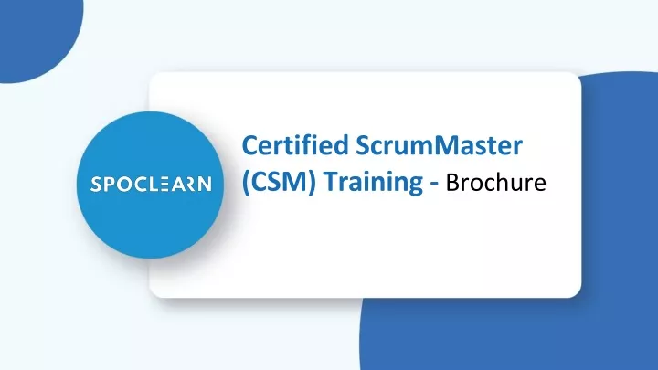 certified scrummaster csm training brochure