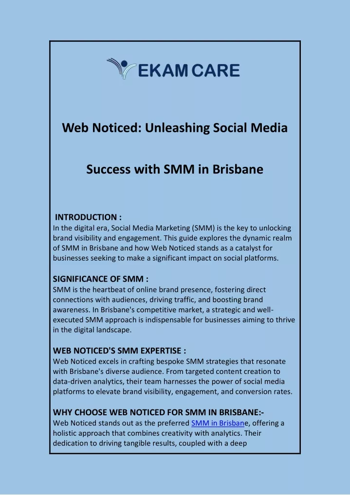 web noticed unleashing social media