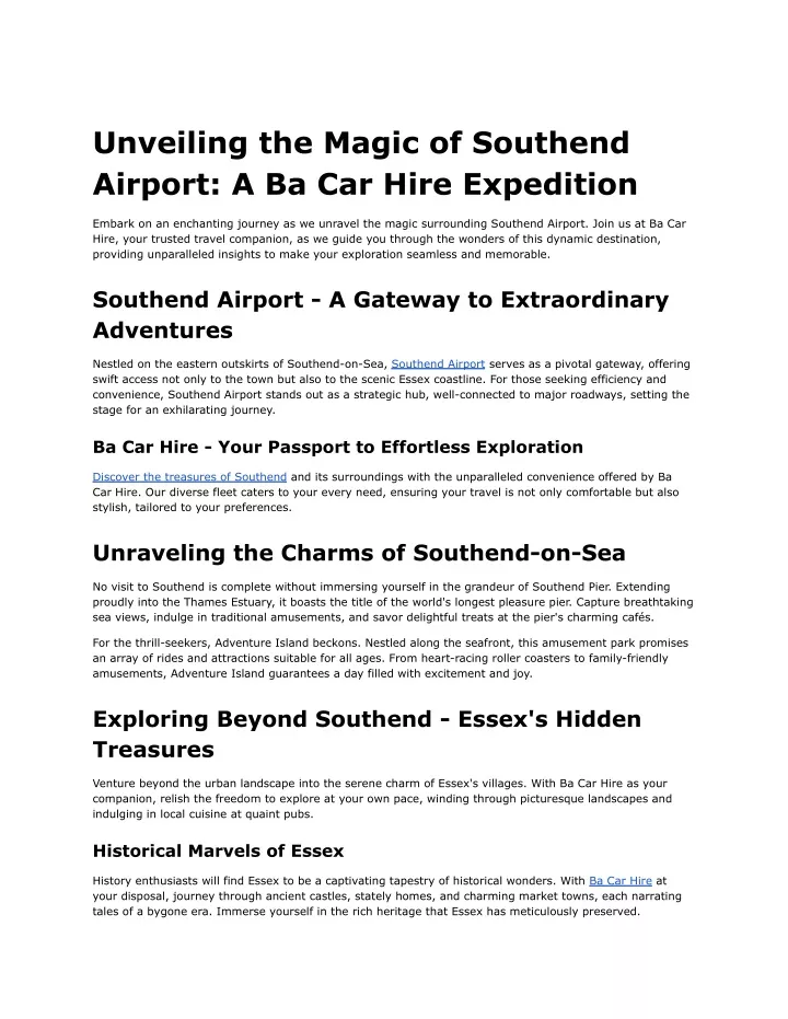 unveiling the magic of southend airport